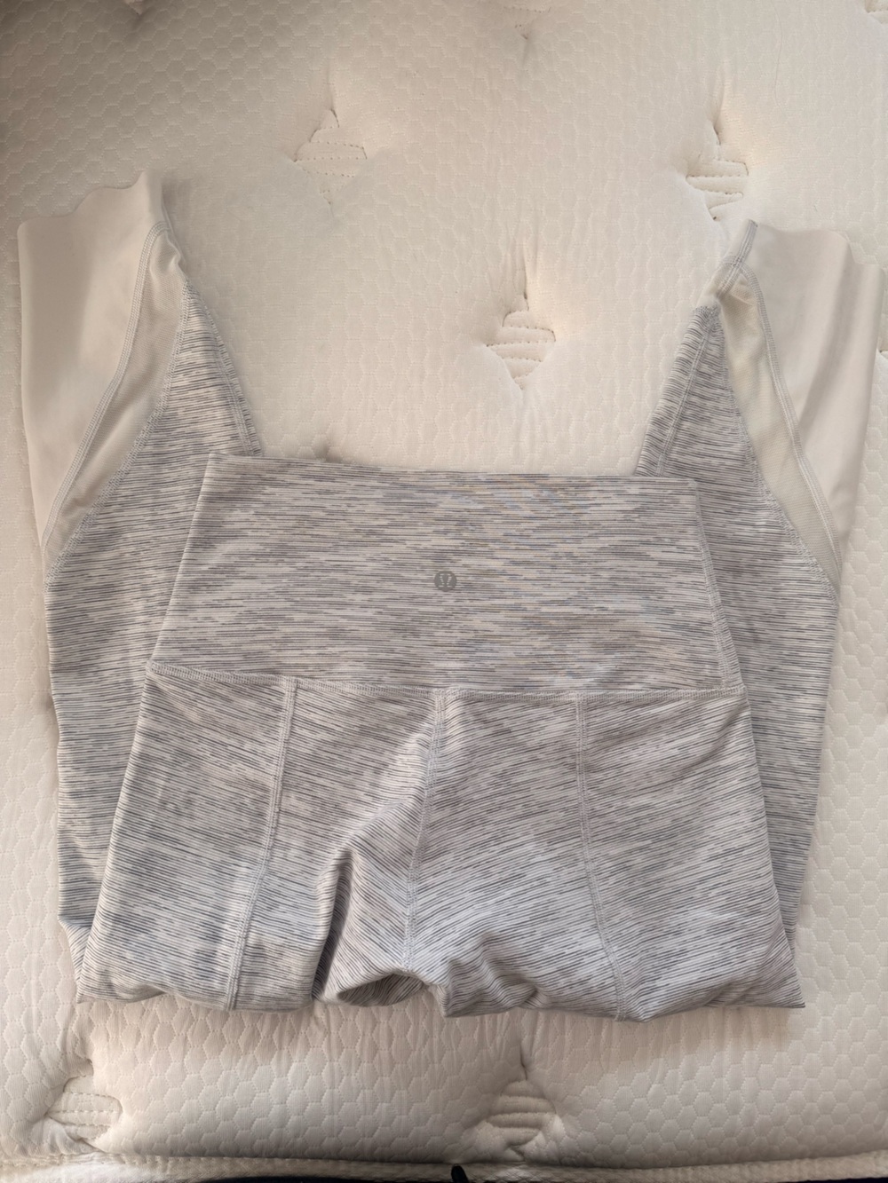 lululemon athletica Light Heather Gray Striped Leggings